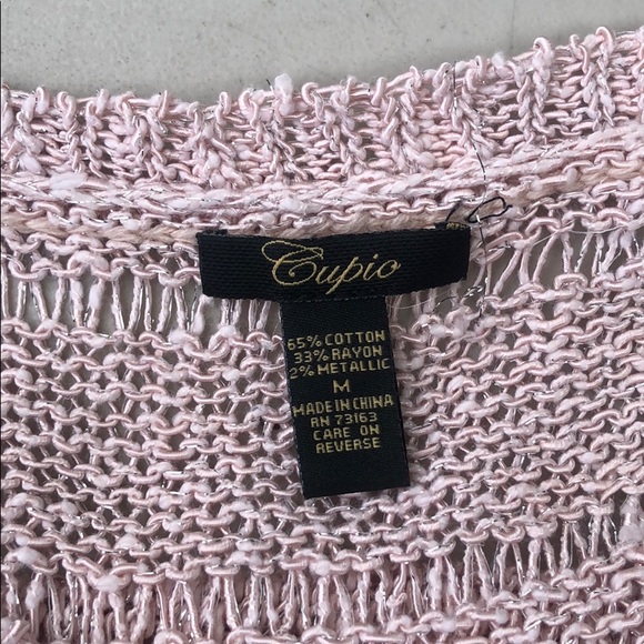 Knit Tunic , cap sleeve light pink SZ M Cupio - Picture 5 of 5